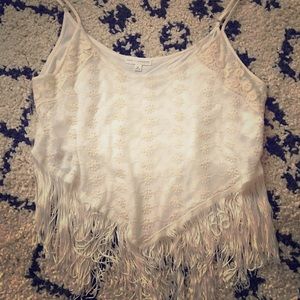 Coco + Jameson fringe crop top
